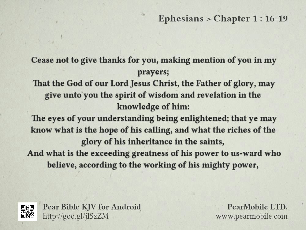 Ephesians, Chapter 1:16-19
